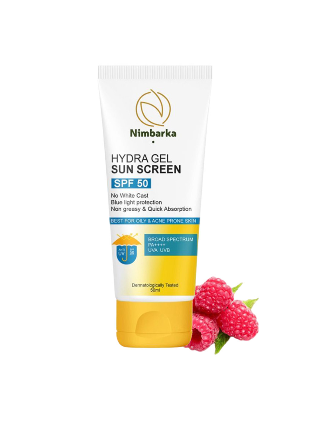 Nimbarka Hydra Gel Lightweight SPF50 Sunscreen with Roseberry & Carrot Oil - 50 ml