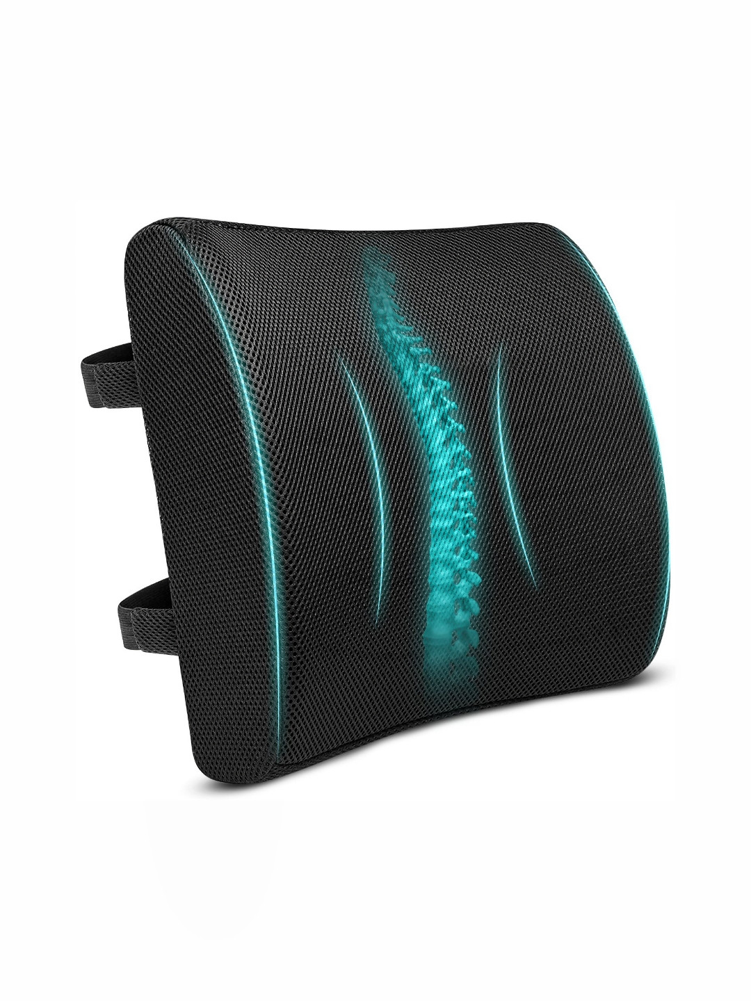 Sleepsia Black Abstract Polyester Breathable Medium Memory Foam Therapedic Pillow-11 x 34 x 32.5 cm