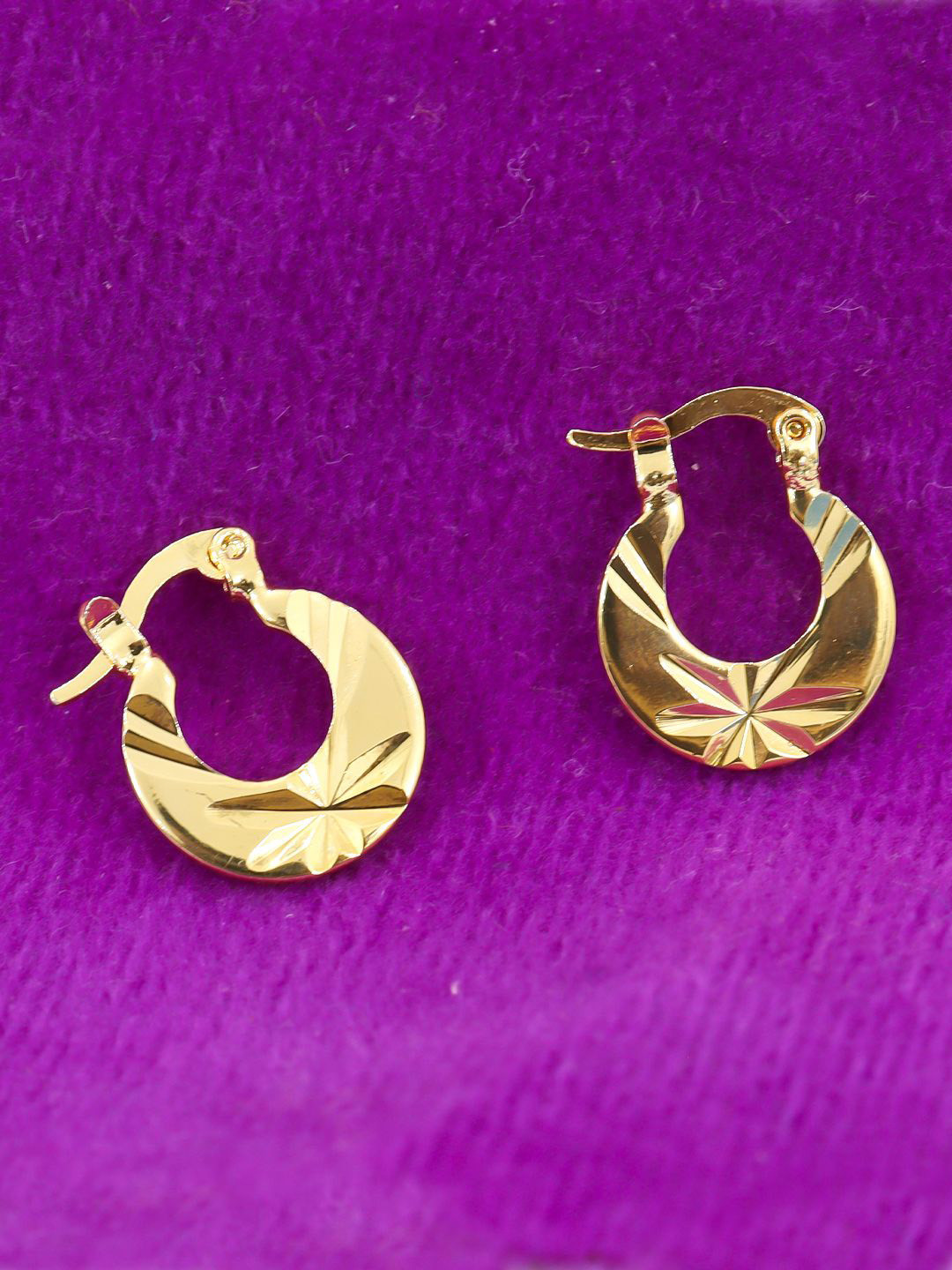 VAGHBHATT Gold Plated Stainless Steel Clip On Metal Punk Barbell Press Hoop Earrings