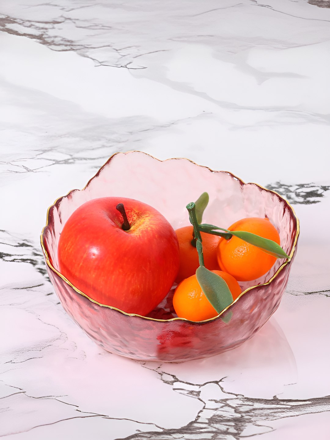 UMAI Pink Borosilicate Glass Dishwasher Safe Snack Serving Bowl- 670 ml