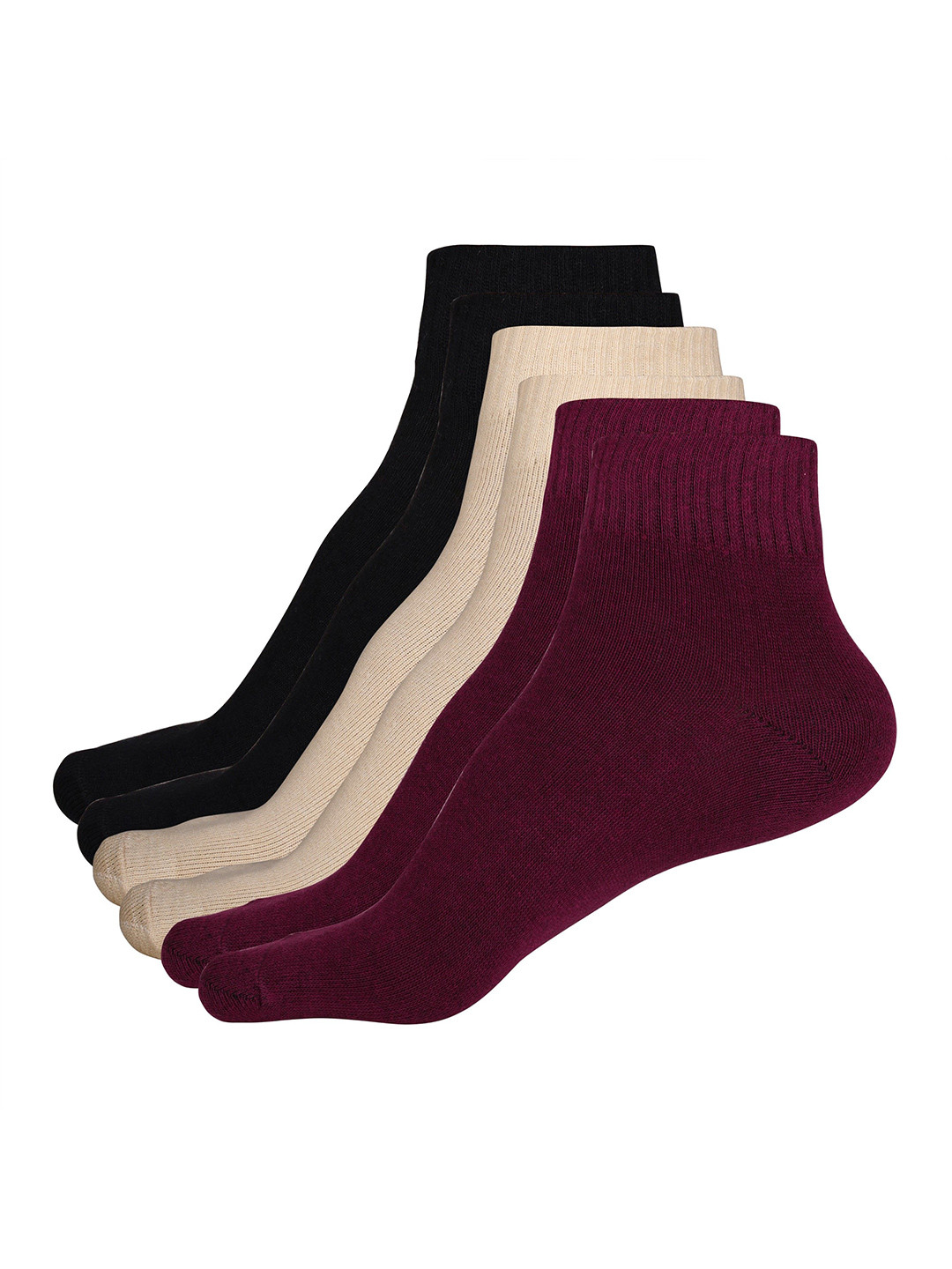 WYSE Women Pack Of 3 Cotton Ankle-Length Socks