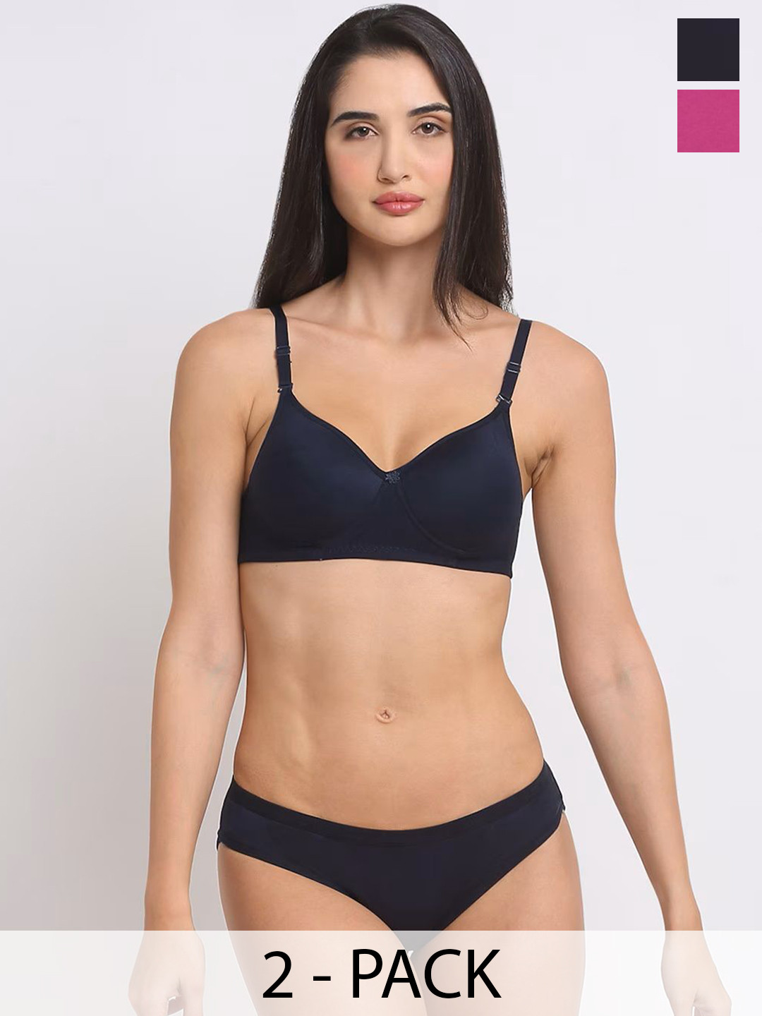 Designer Bugs Women Pack Of 2 Lightly Padded Lingerie Set DBLS-DP-NB-30B