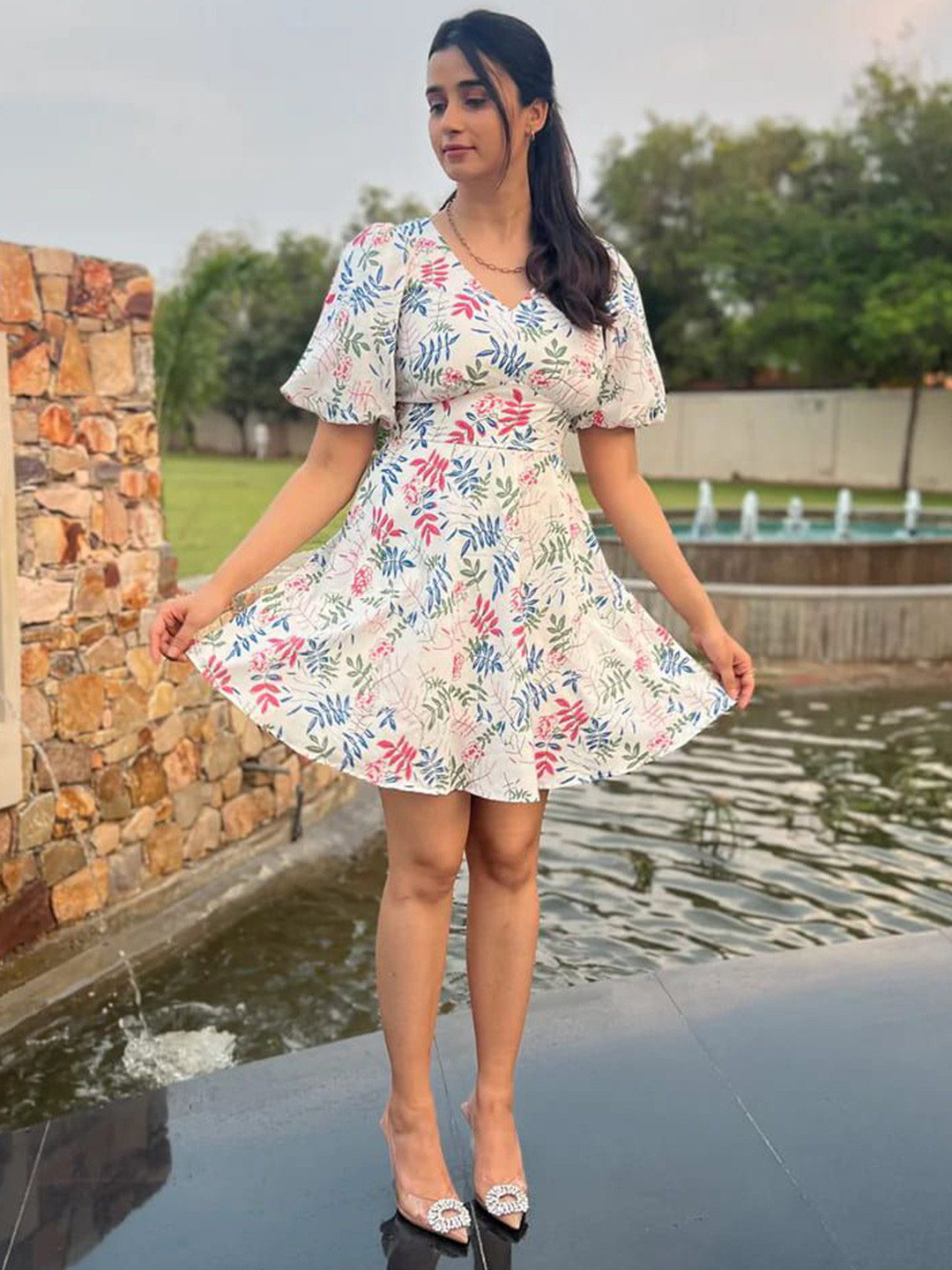 Anasi Clothing Tropical Cotton Regular Sleeves Empire Dress