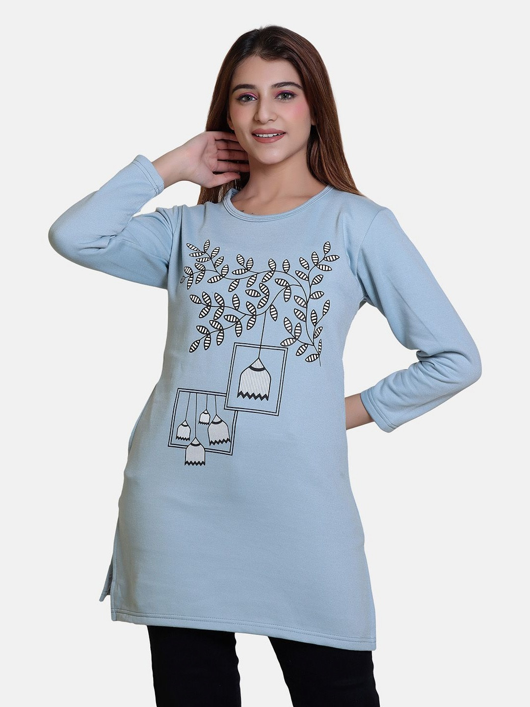 Divine Girl Women Printed Woollen T-shirt