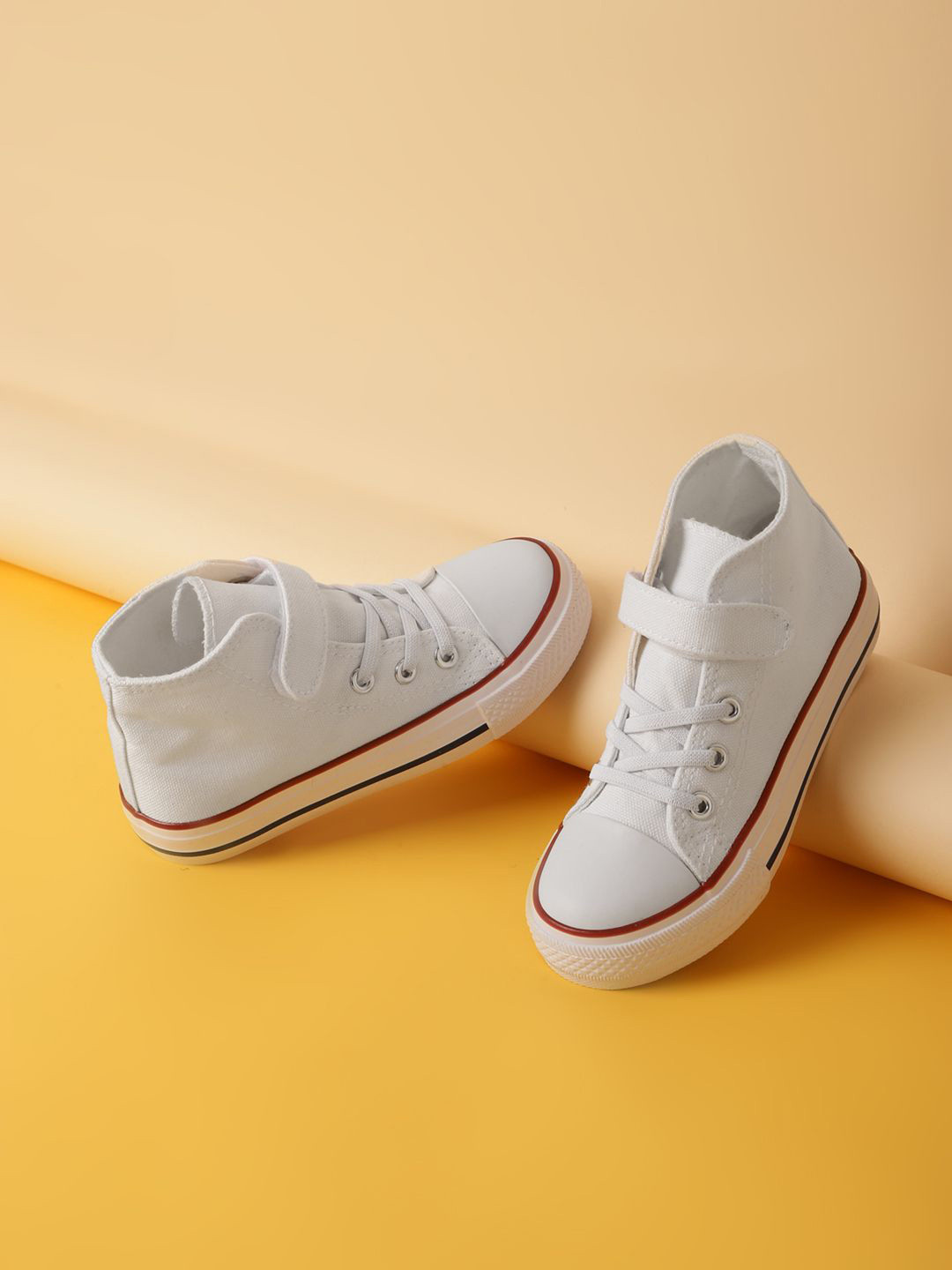 Truffle Collection Kids Round Toe Canvas Mid-Top Sneakers