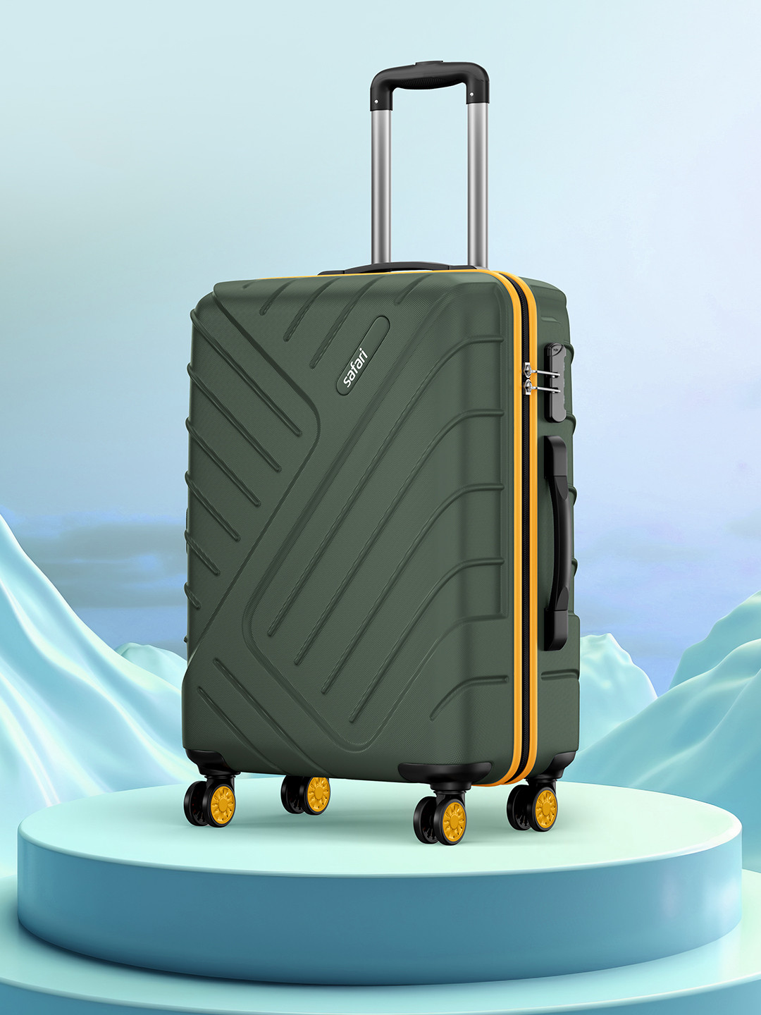 Safari Accent Polycarbonate 8 wheel Hard Medium Trolley Suitcase 66 cm