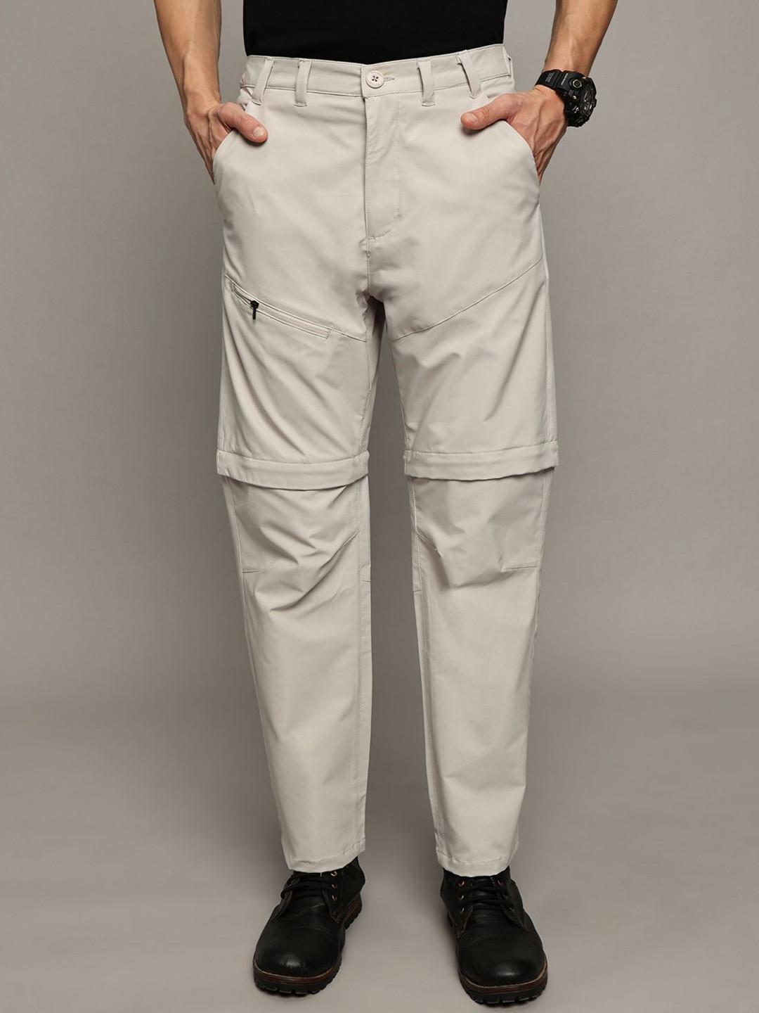 The Roadster Lifestyle Co Men Straight Fit Convertible Trousers