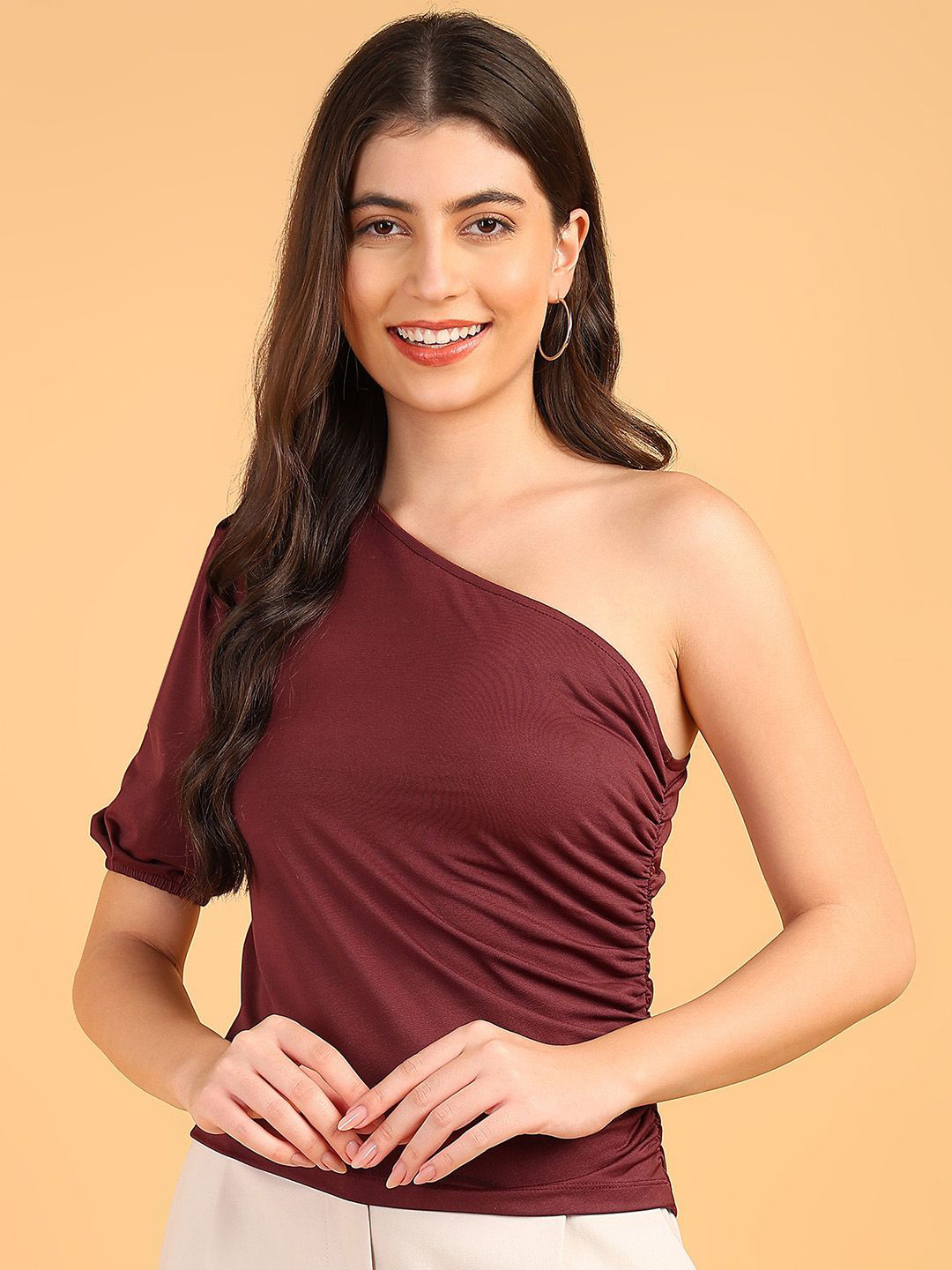 SAFFE Women One Shoulder Tank Top