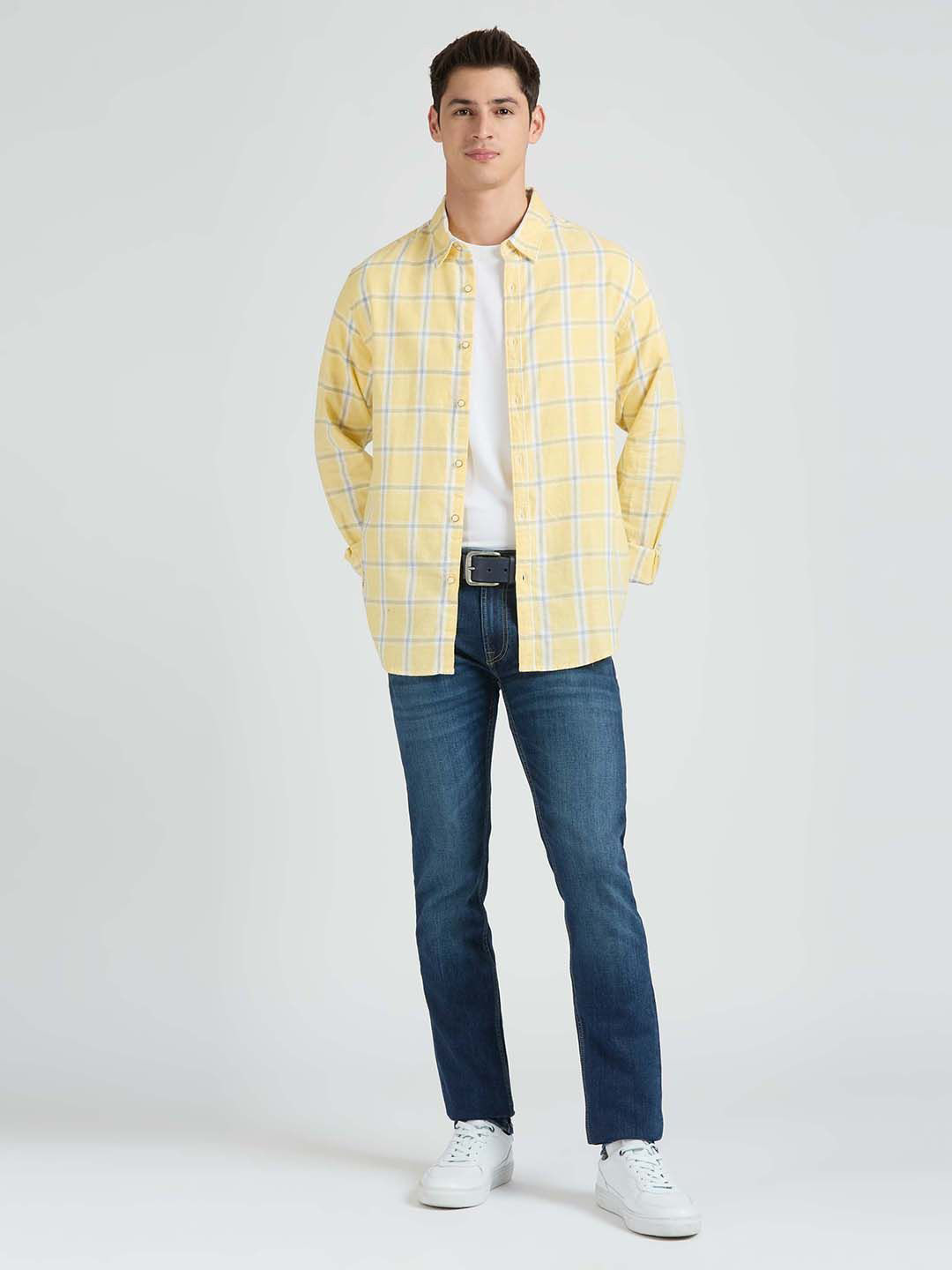 Pepe Jeans Men Spread Collar Tartan Checked Cotton Casual Shirt