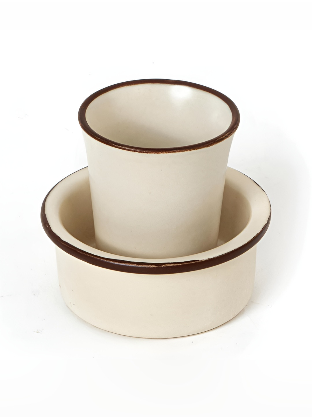 BODHI HOUSE Off White Ceramic Tea Tumbler & Dabara 120ml