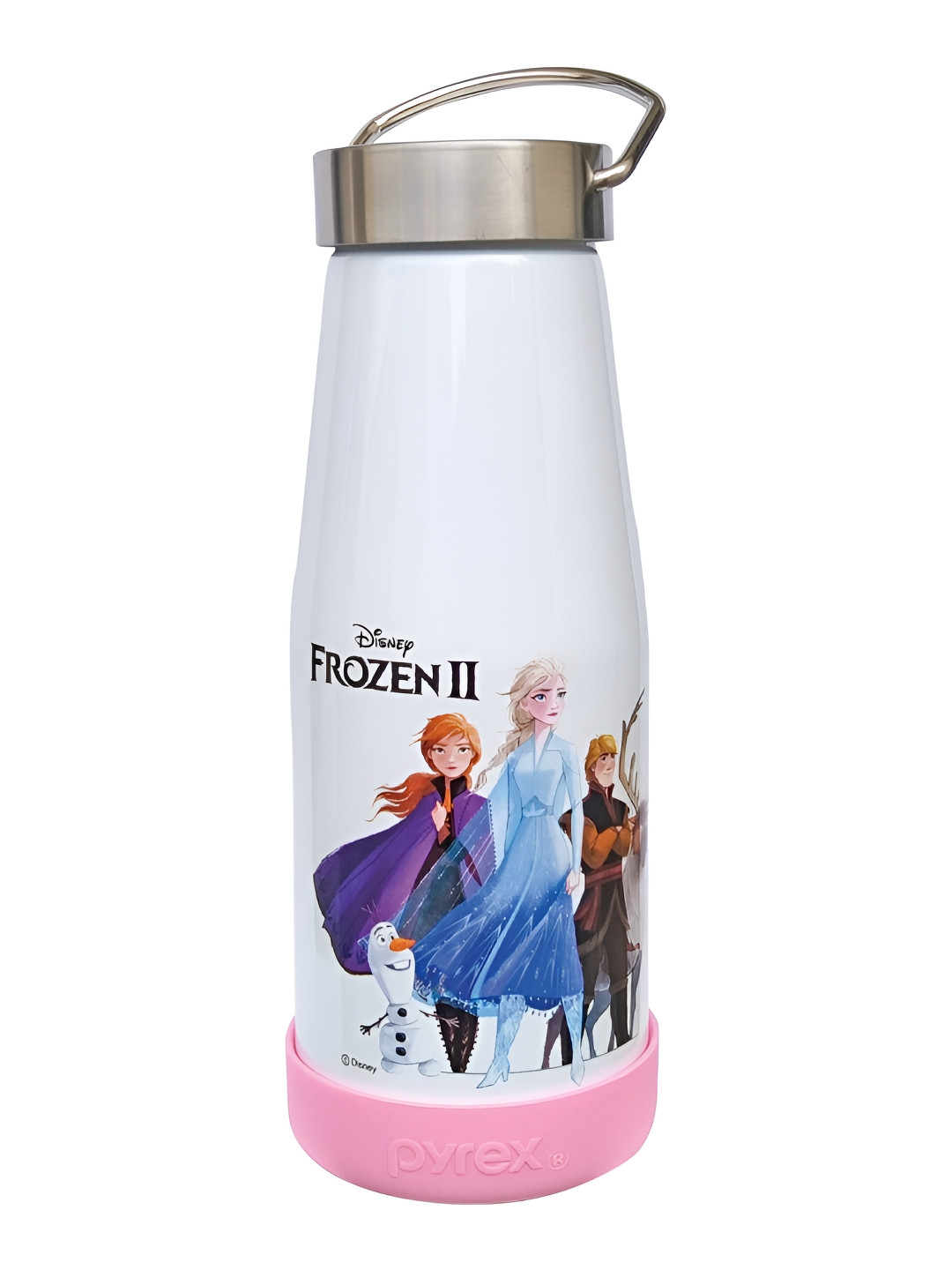Pyrex White & Blue Cartoon Characters Stainless Steel Water Bottle-400 ML