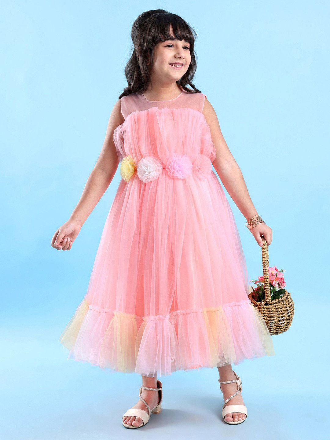 Mark & Mia Girls Pinl Round Neck Sleeveless Dress