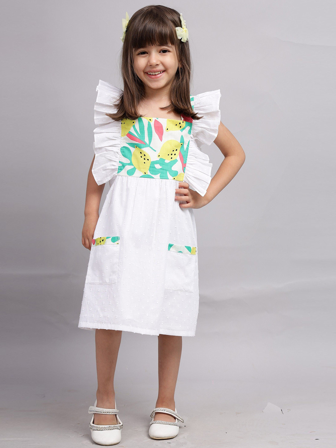 Nature Nook Kids Girls Cotton Printed Fit and Flare Dress
