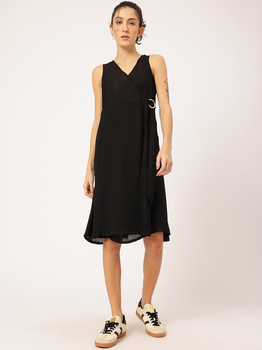 DressBerry Self-Designed A-line Dress with Belted Hoop