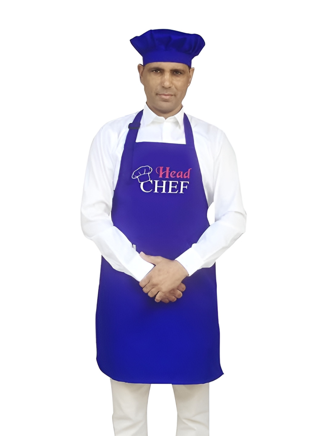 SWITCHON Blue & White Printed Apron With Cap