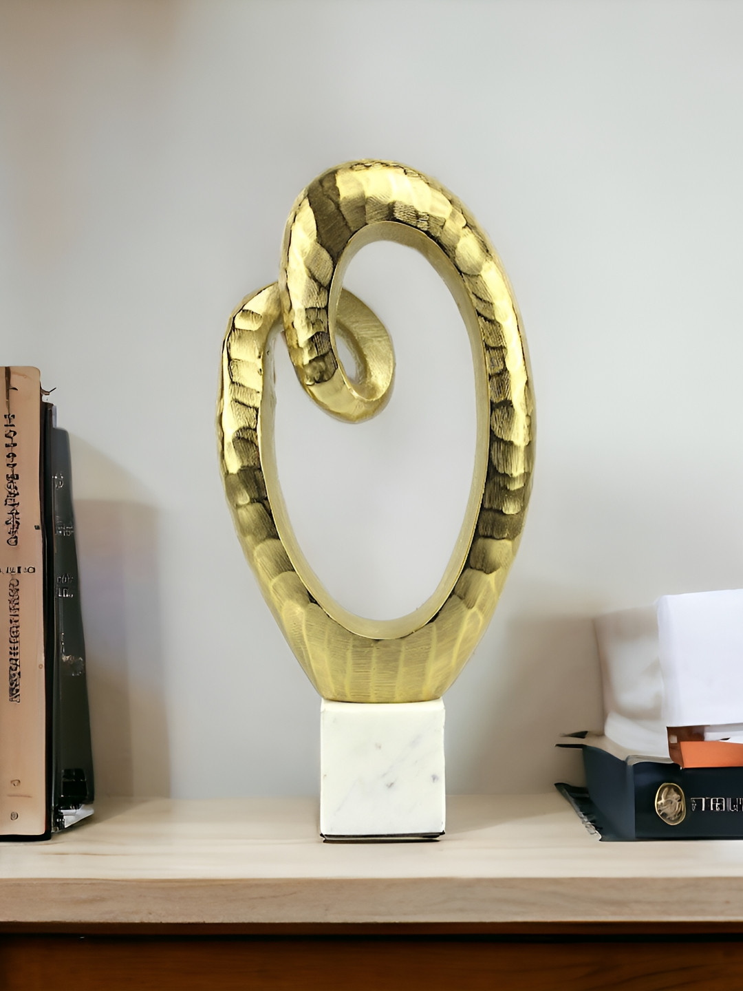 Hind Decor Golden Radiance Gold Metal Metallic Living Room Hand-Crafted Medium Showpiece - 16.7 Inches