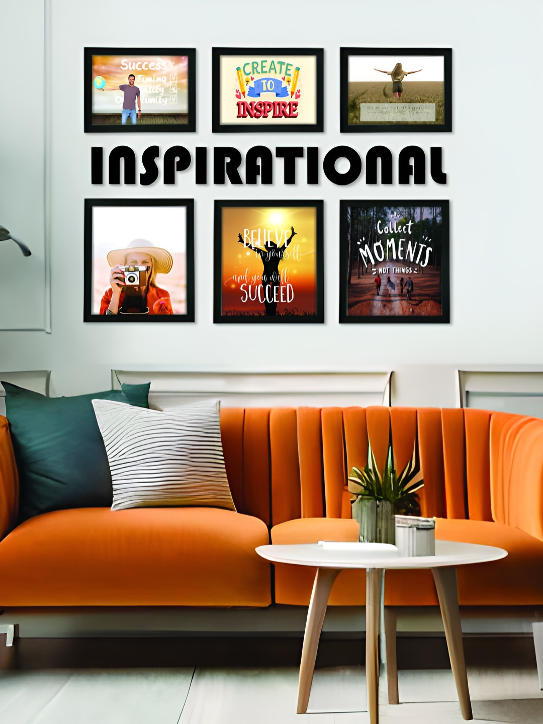 Aura Black & White 5 to 7 Pieces MDF Wall Photo Frames