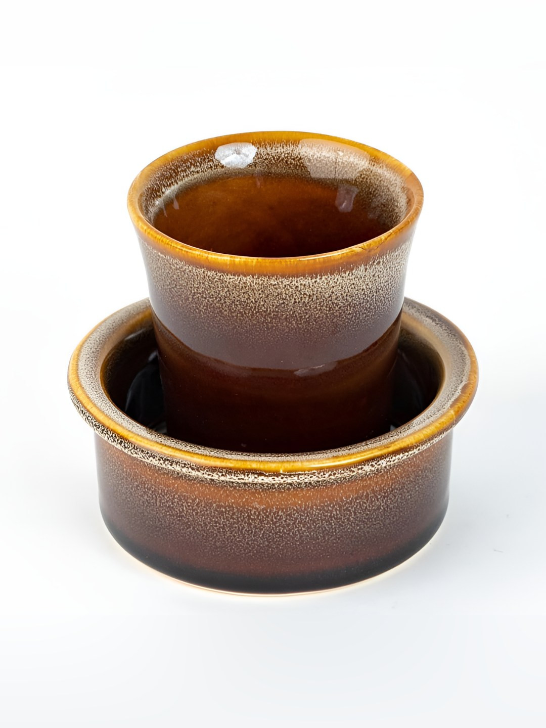 BODHI HOUSE Brown Ceramic Tea Tumbler & Dabara 120ml