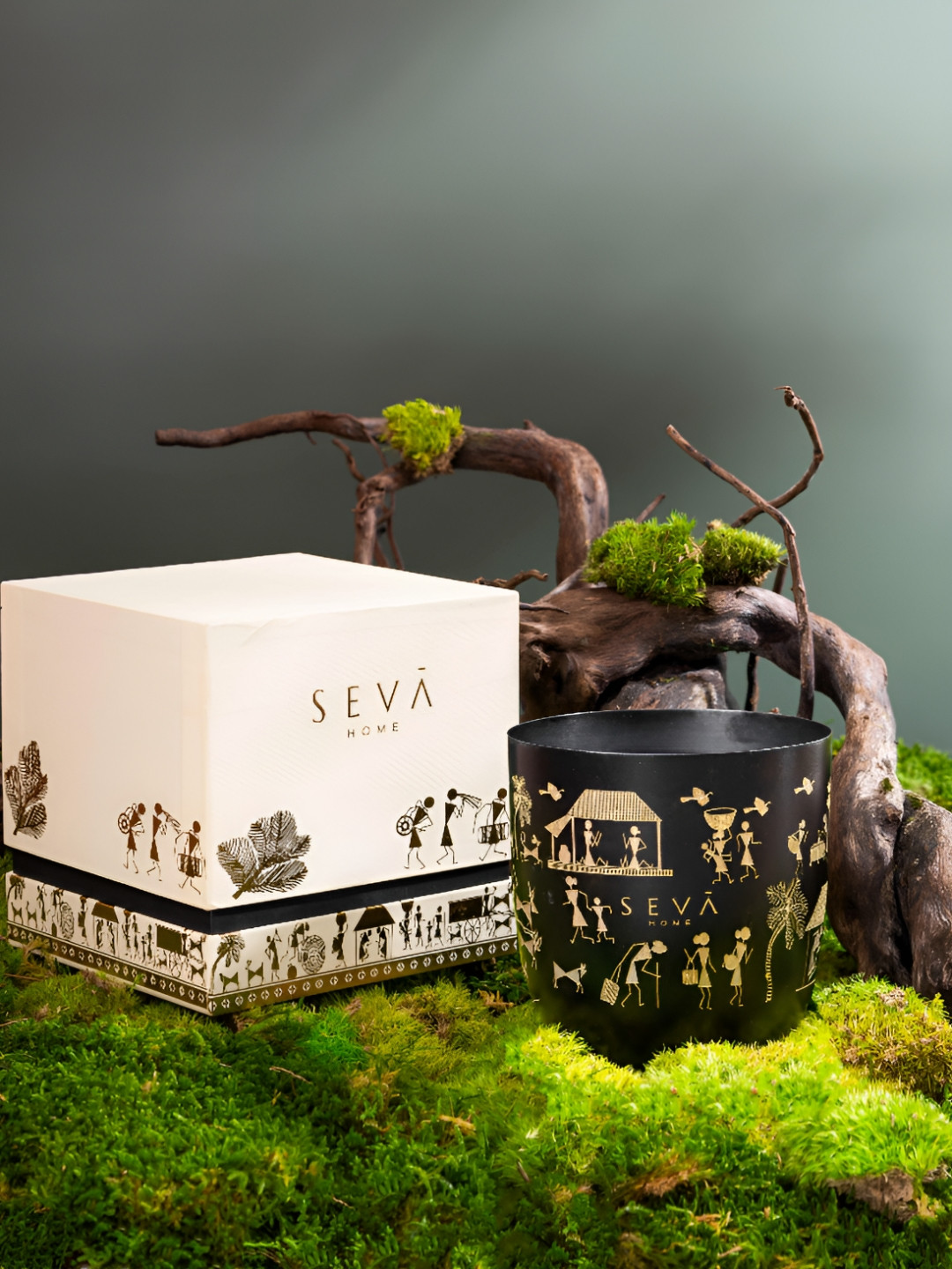 Seva Home Dil se Rustic Roots Heirloom 3 Wick Scented Abstract Jar Candles