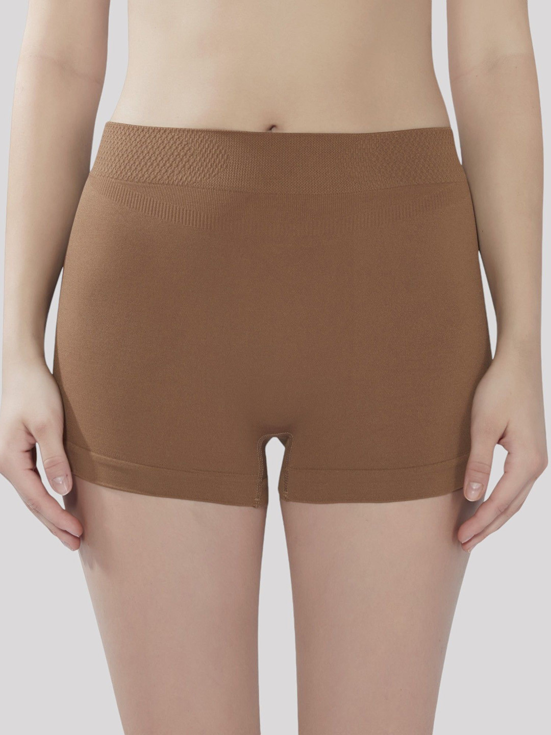 PLUMBURY  Women Seamless Boy short Briefs VAN - PL-B/SPANTY-C005-BRN-M-BROWN