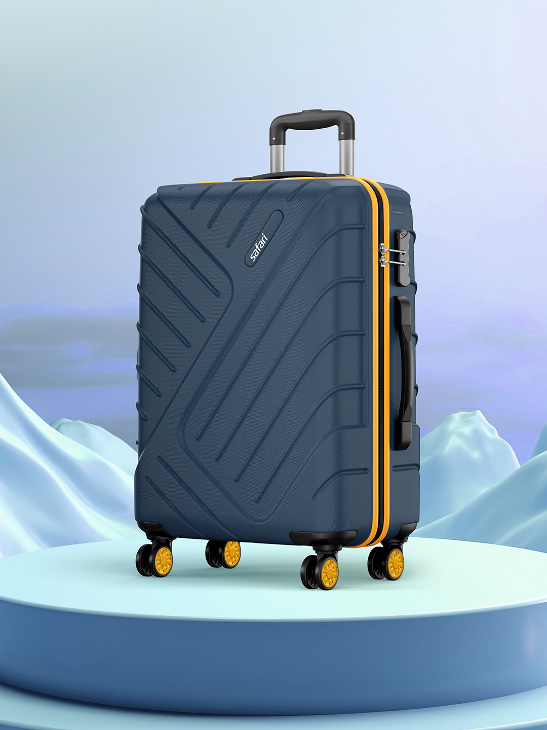 Safari Accent Polycarbonate 8 wheel Hard Large Trolley Suitcase 76 cm