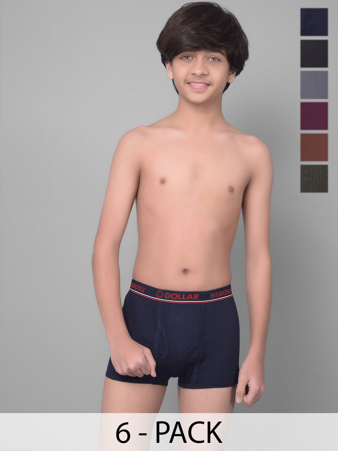 Dollar Bigboss Kid's Solid Pack of 12 Double Pouch Support Trunk