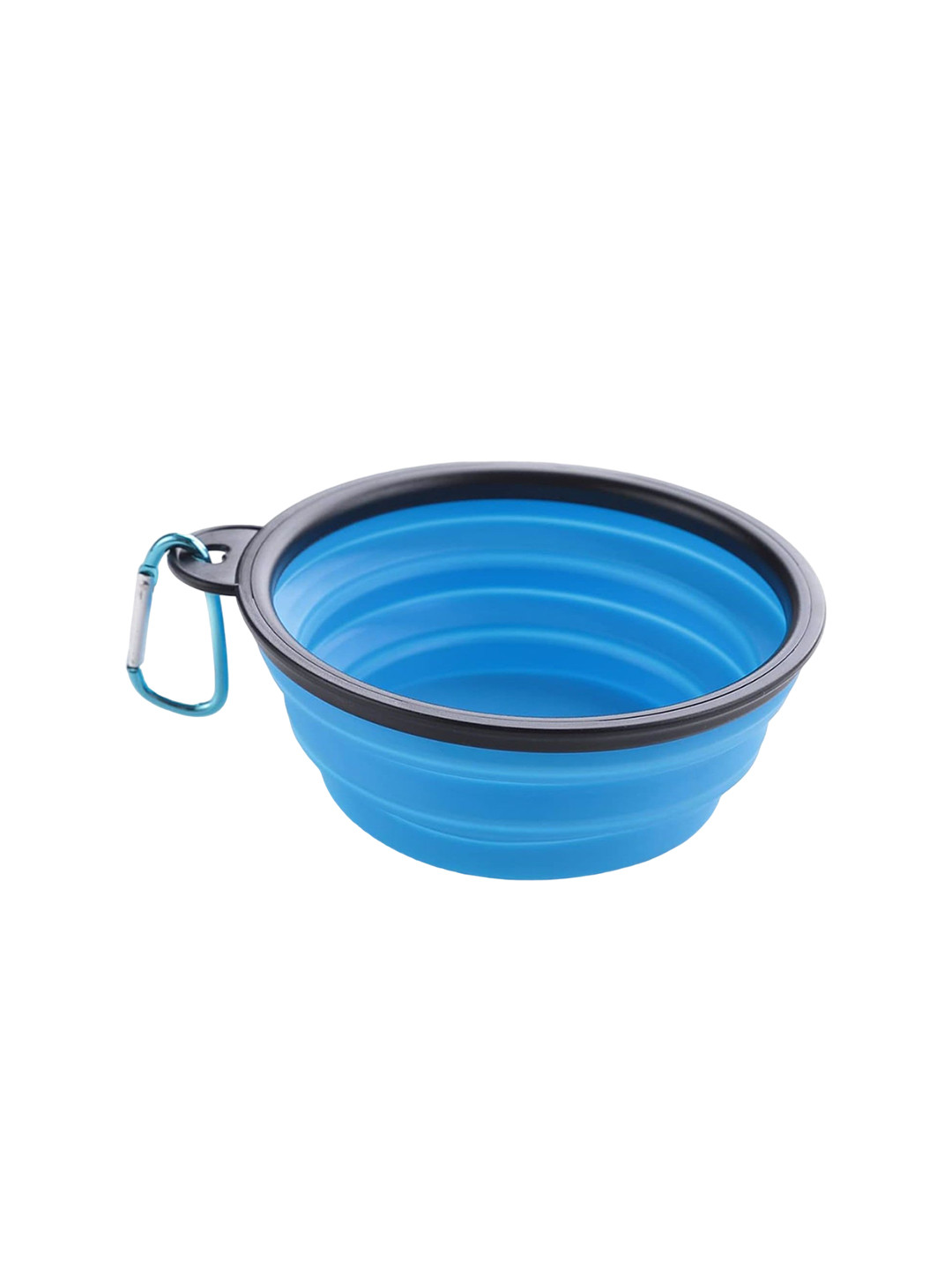 Kuber Industries Blue Textured Portable Cat & Dog Bowl