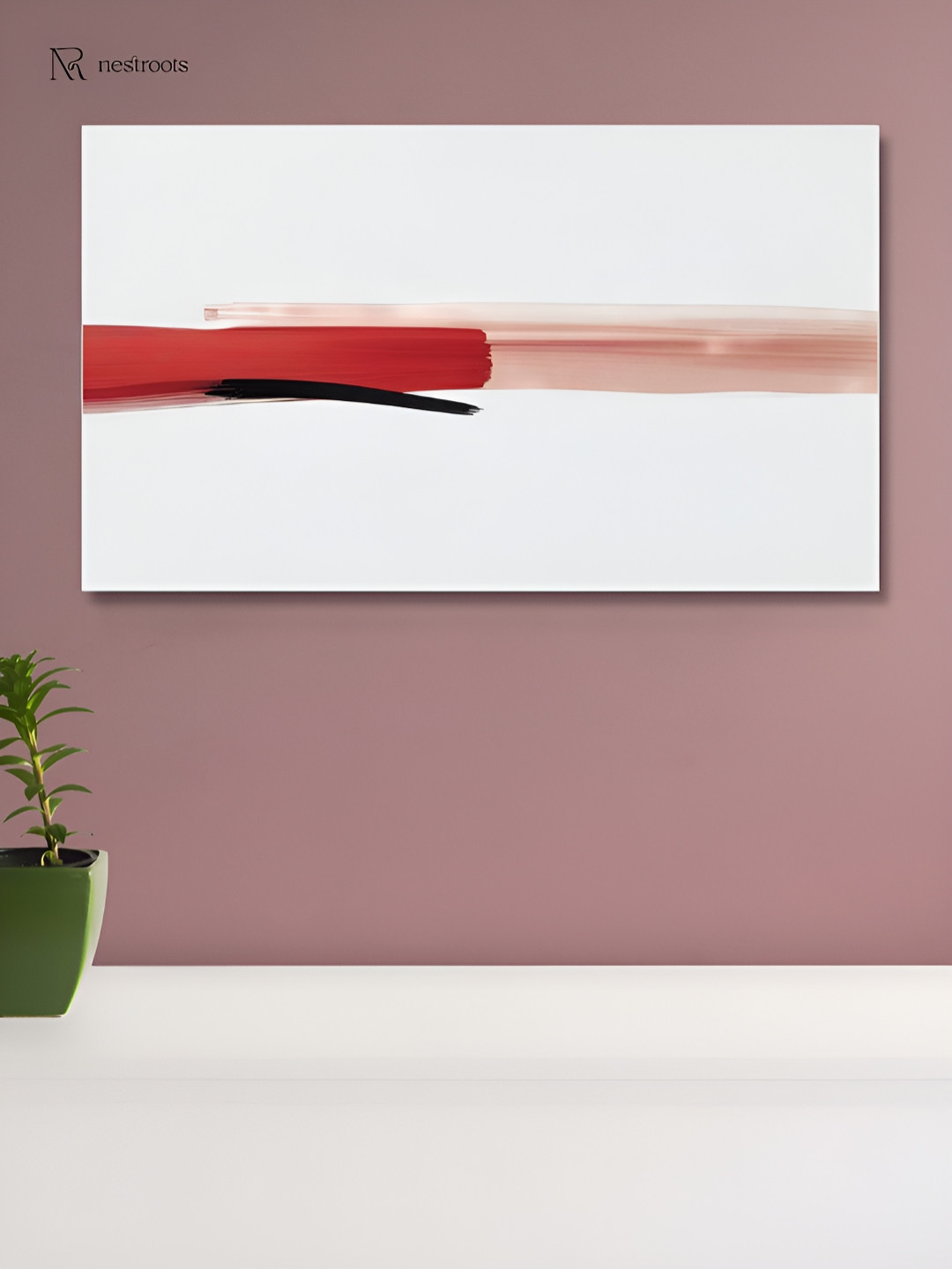 nestroots White & Rust Abstract Printed Canvas Wall Art