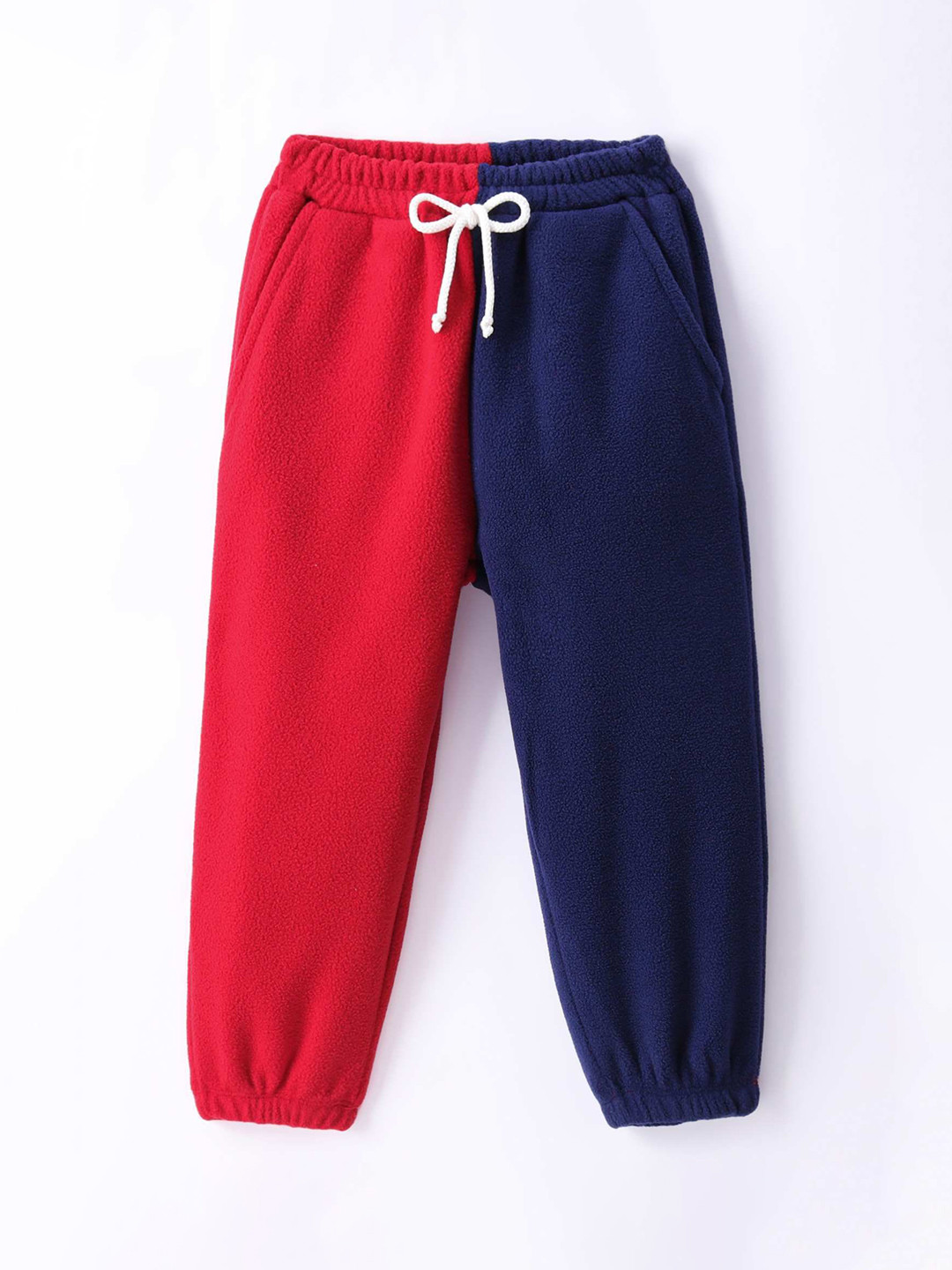 CrayonFlakes Kids Polar Fleece Colourblocked Regular Fit Mid-Rise Joggers