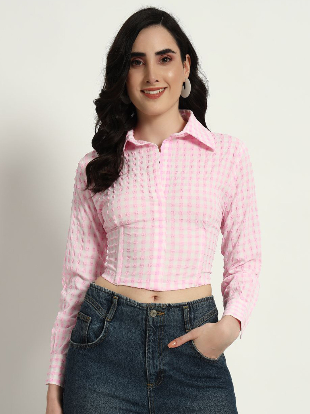 Sugercandy Women Opaque Checked Casual Shirt
