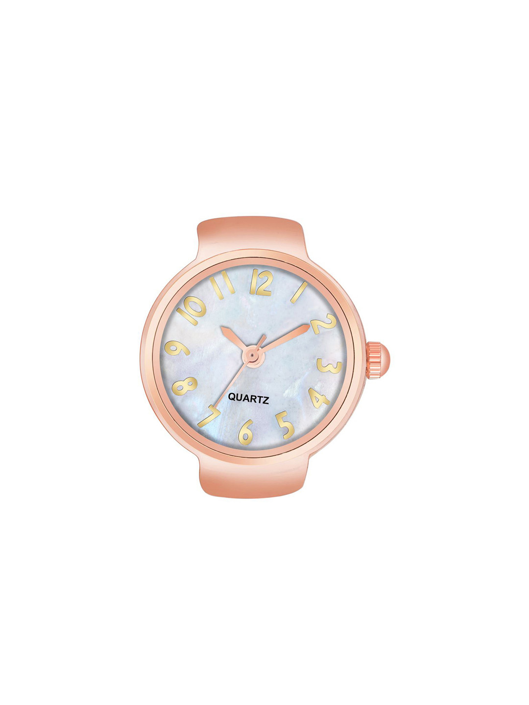 Shocknshop Women Round Stainless Steel Finger Ring  Analogue Watch