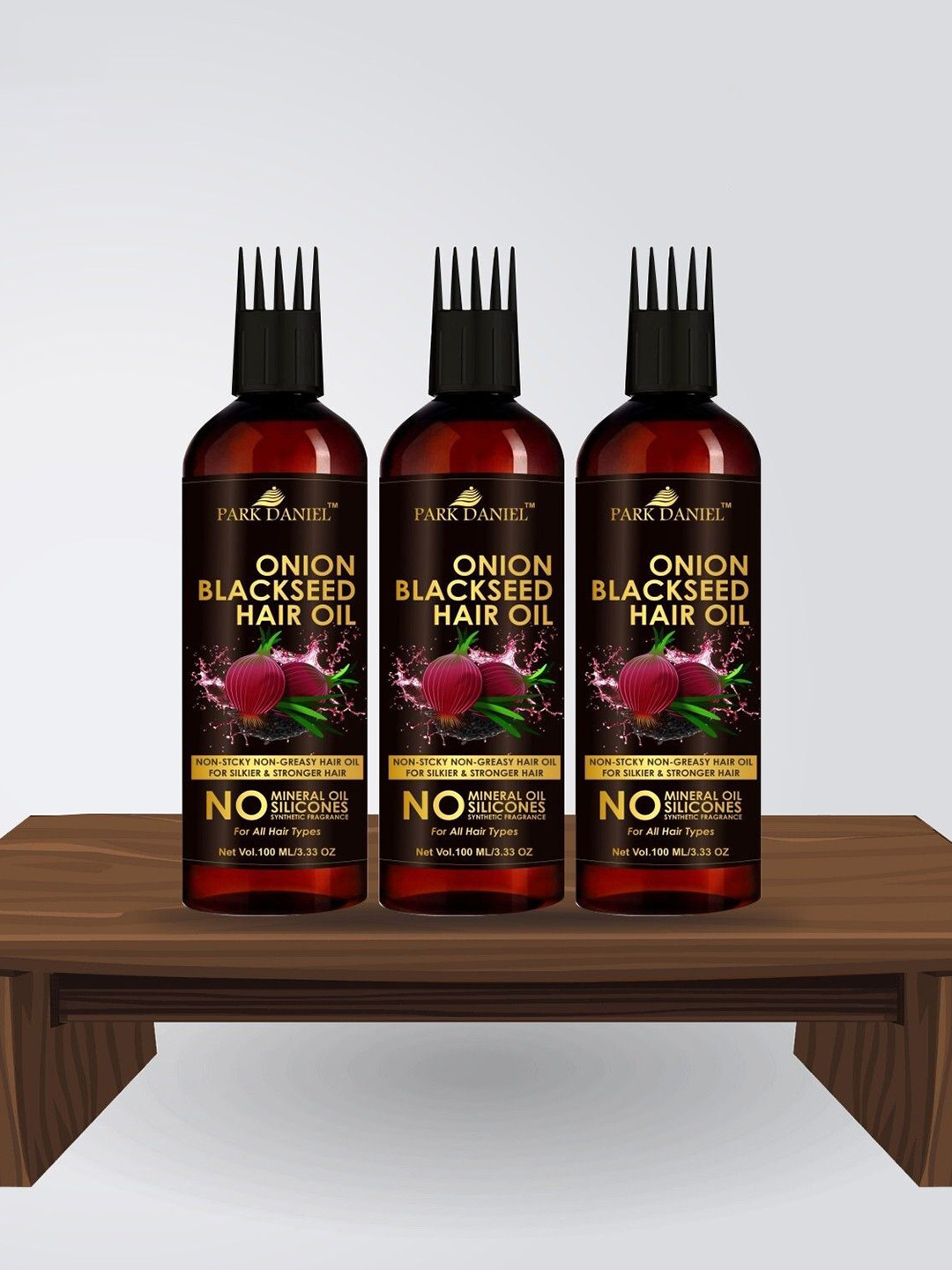 Park Daniel Set Of 3 Onion Blackseed Hair Oil - 100 ml Each