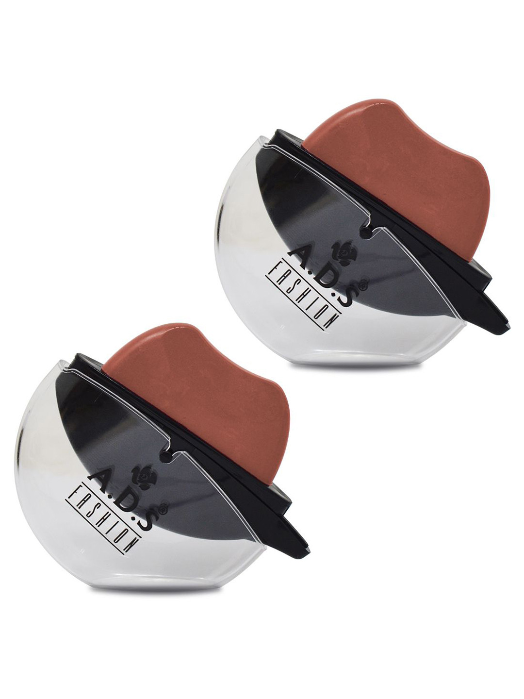 A.D.S Set Of 2 Lip Shape Apple Design Long Lasting Lipstick - 10 gm - Caramel Nude - 01