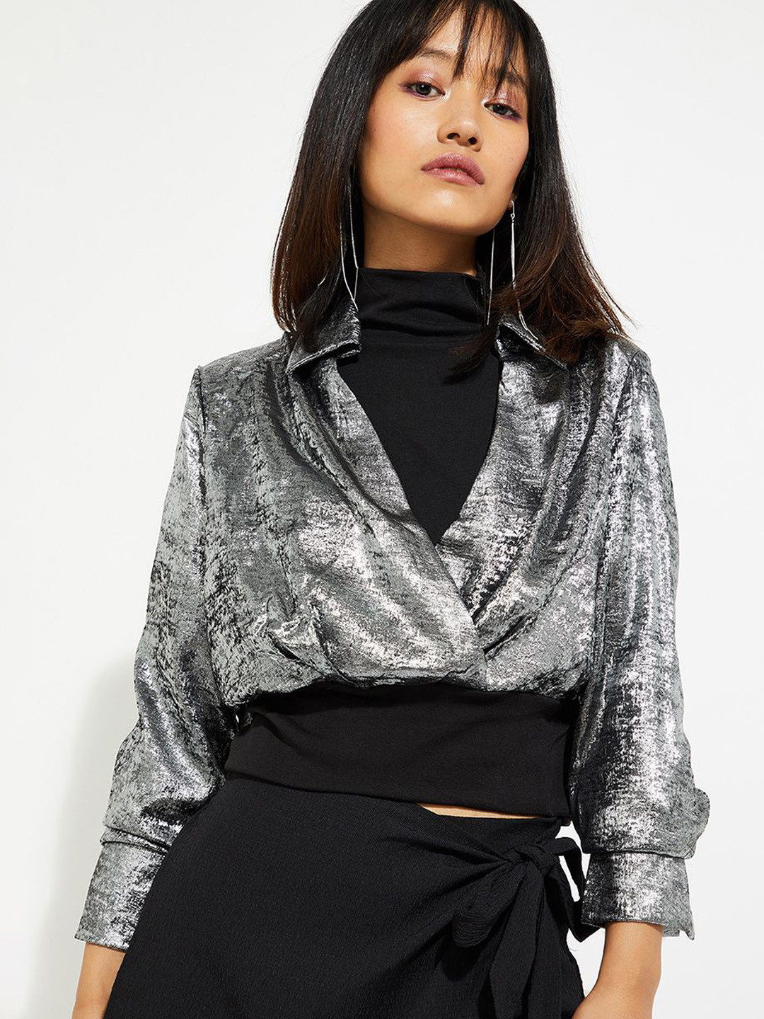 Max Alaya F X Urb_N Women Shimmer Layered Jacket