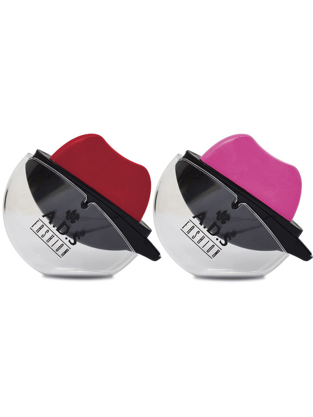 A.D.S Set Of 2 Lip Shape Apple Design Lipstick 10gm Each - Pink & Red