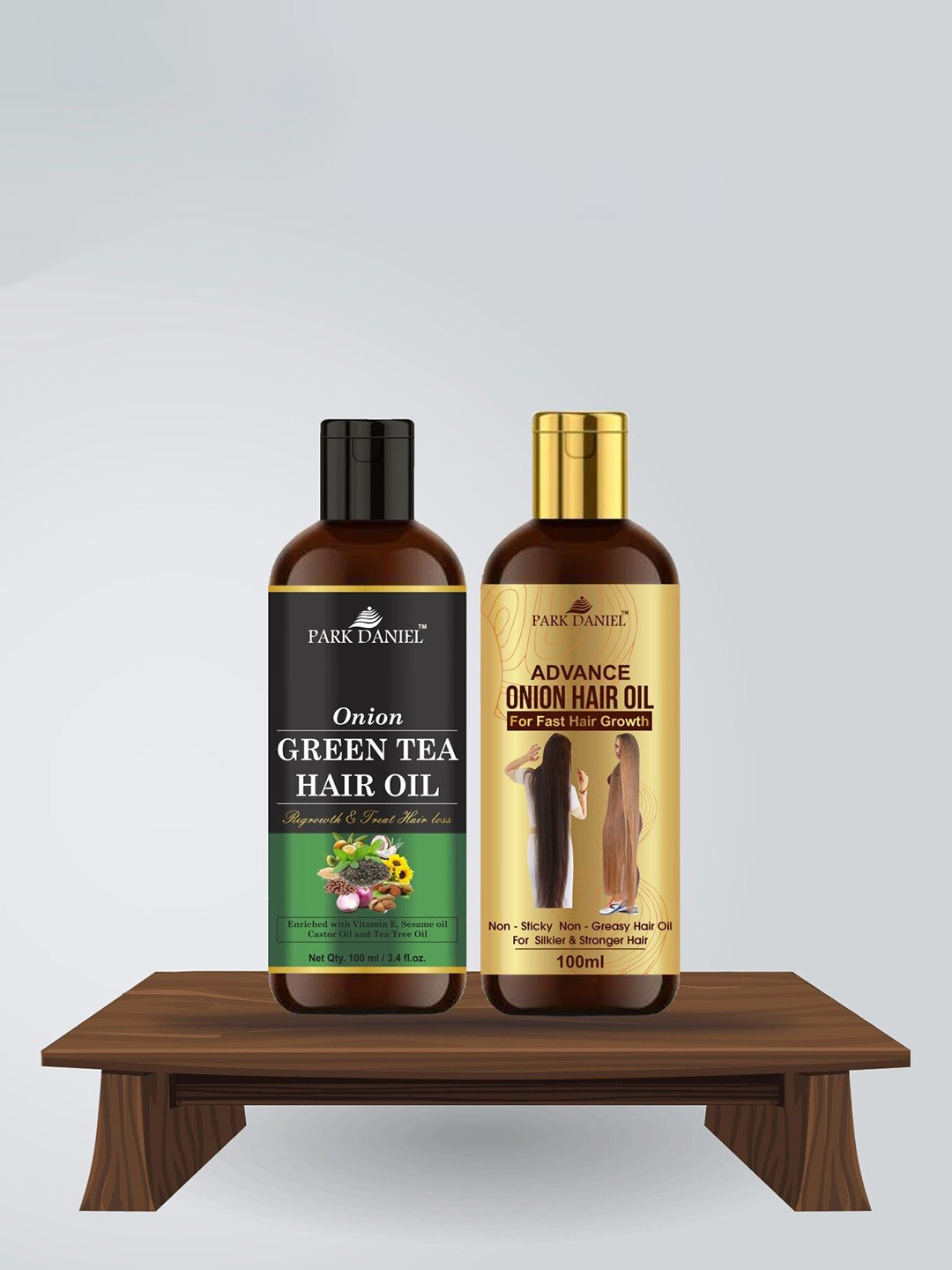 Park Daniel Set of Onion Green Tea & Advance Onion Hair Oil - 100 ml Each