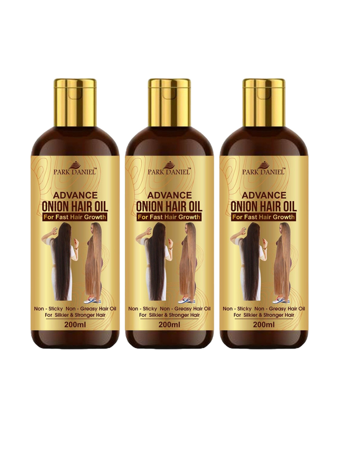 Park Daniel Set Of 3 Advance Onion Hair Oil For Fast Hair Growth - 200 ml Each