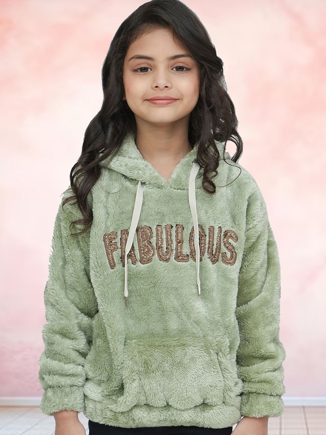 PAMPOLINA Girls Long Sleeves Embroidered Hooded Sweatshirt
