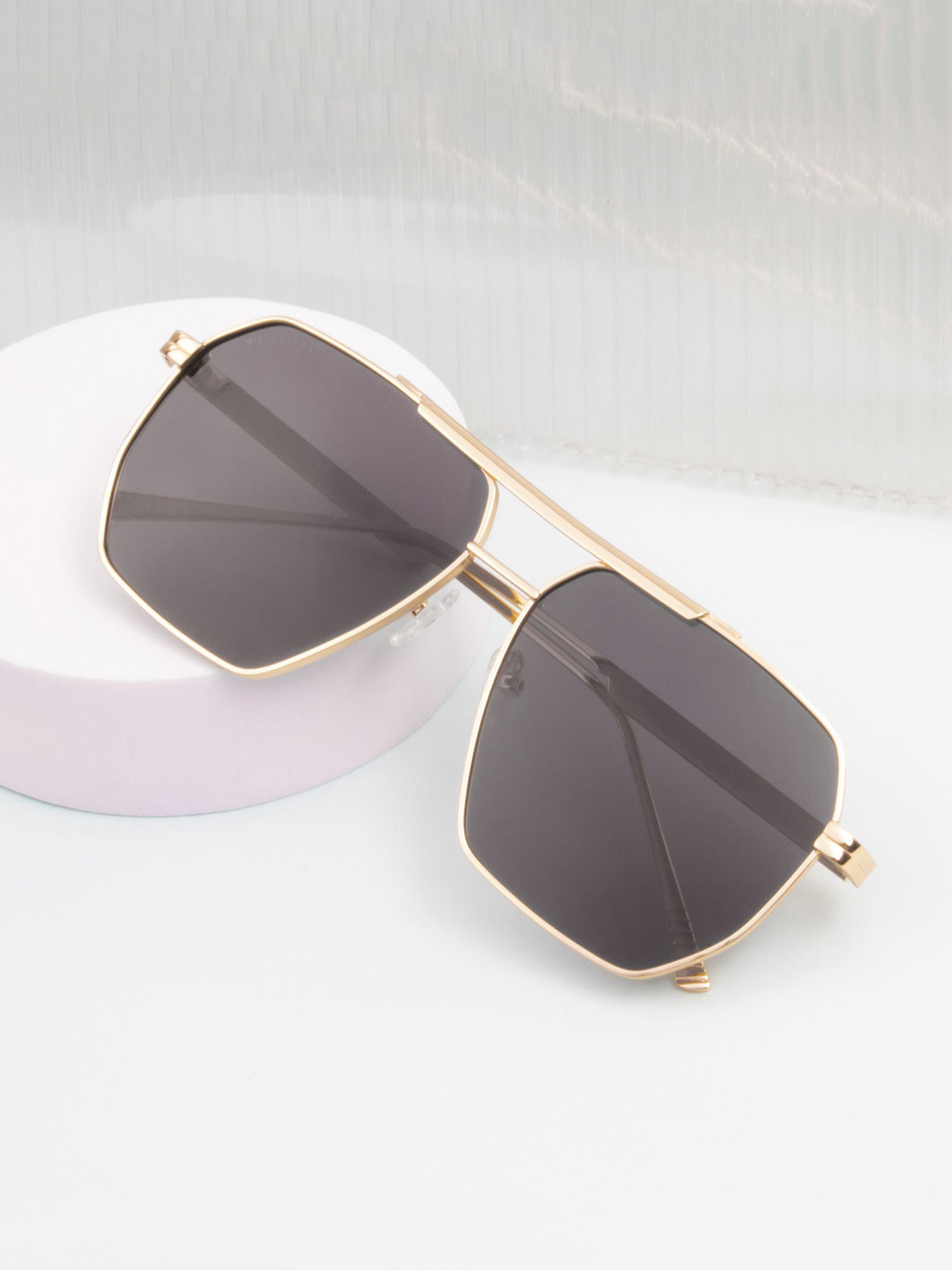 Ted Smith Unisex Polarised Lens Full Rim Square Sunglasses RAVE_C4-GOLD