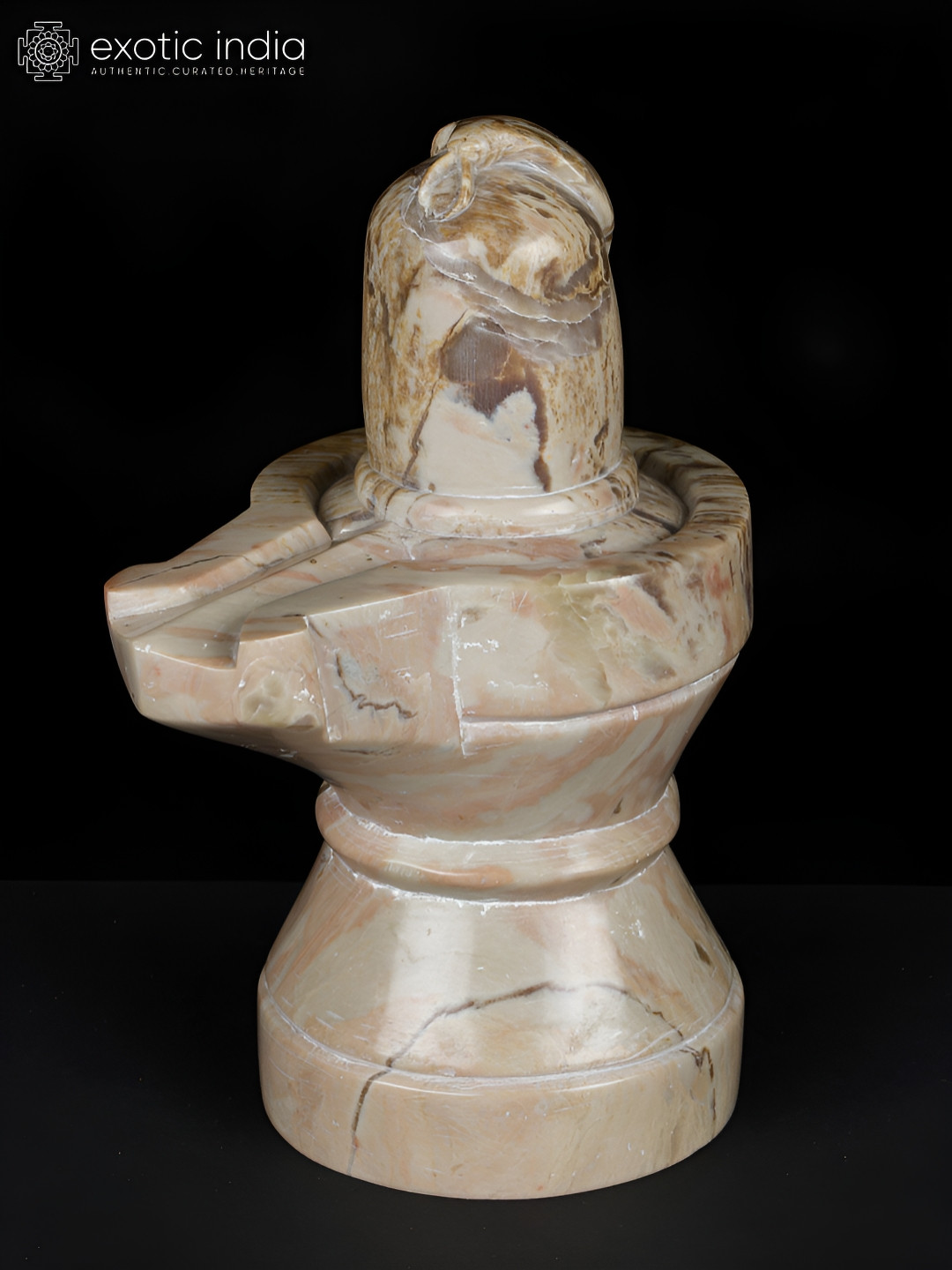 Exotic India Shiva Lingam Brown Stone Matte Prayer Room Small Showpiece - 6.5 Inches