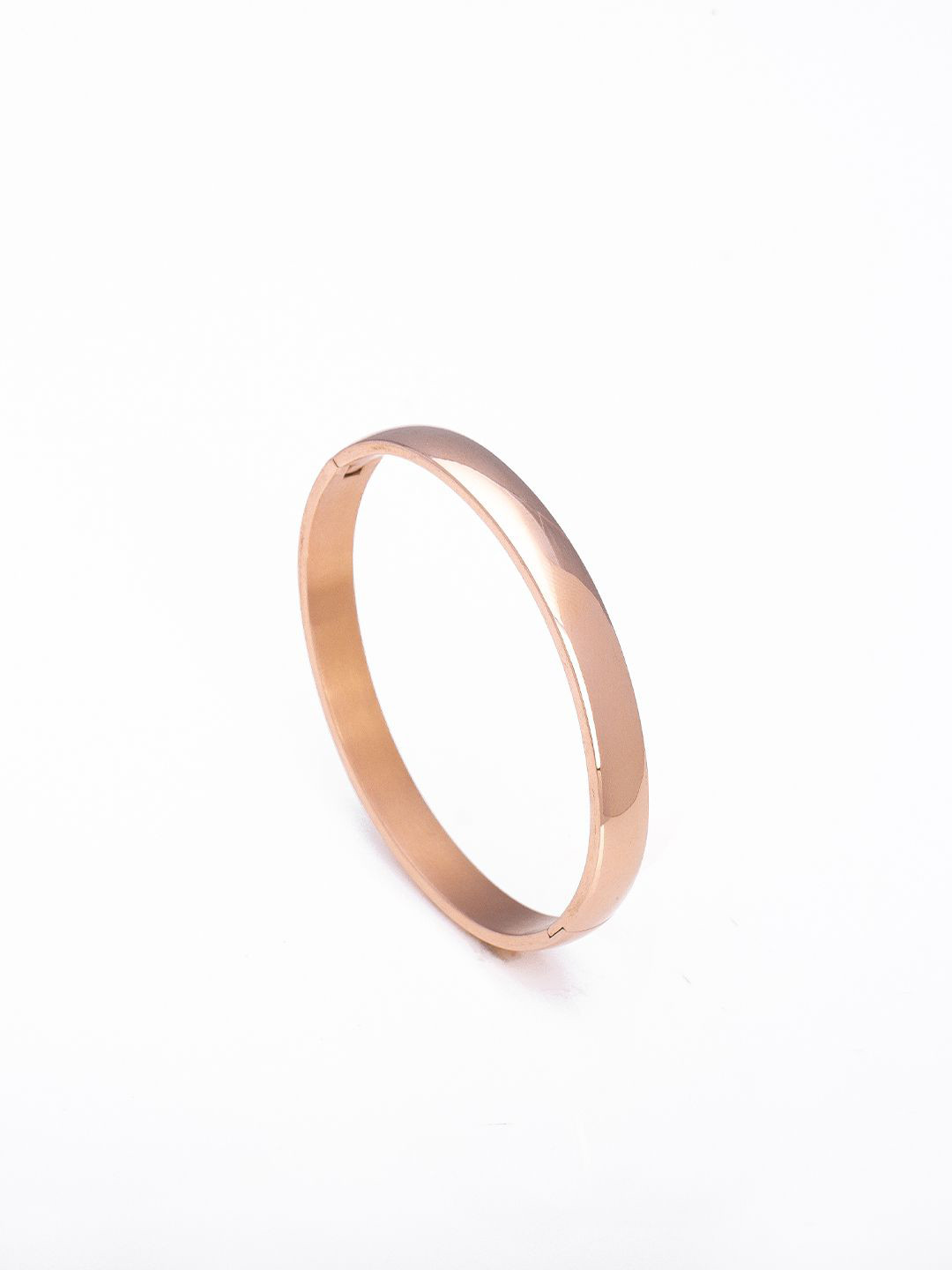 SWASHAA Men Ethan Stainless Steel Rose Gold-Plated Kada Bracelet