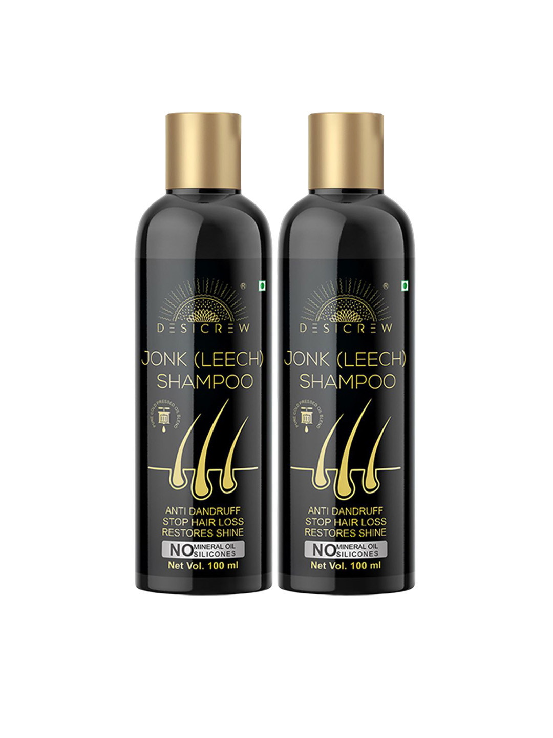 Desi Crew Set Of 2 Jonk (Leech) Anti Dandruff Shampoo - 100 ml Each