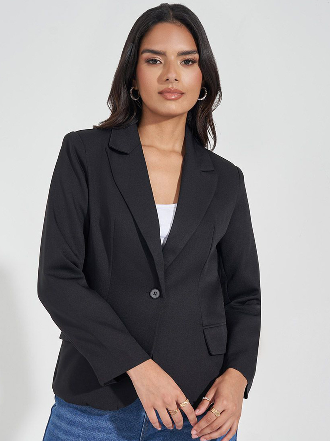 Styli Women Regular Length Regular Fit Single Button Blazer