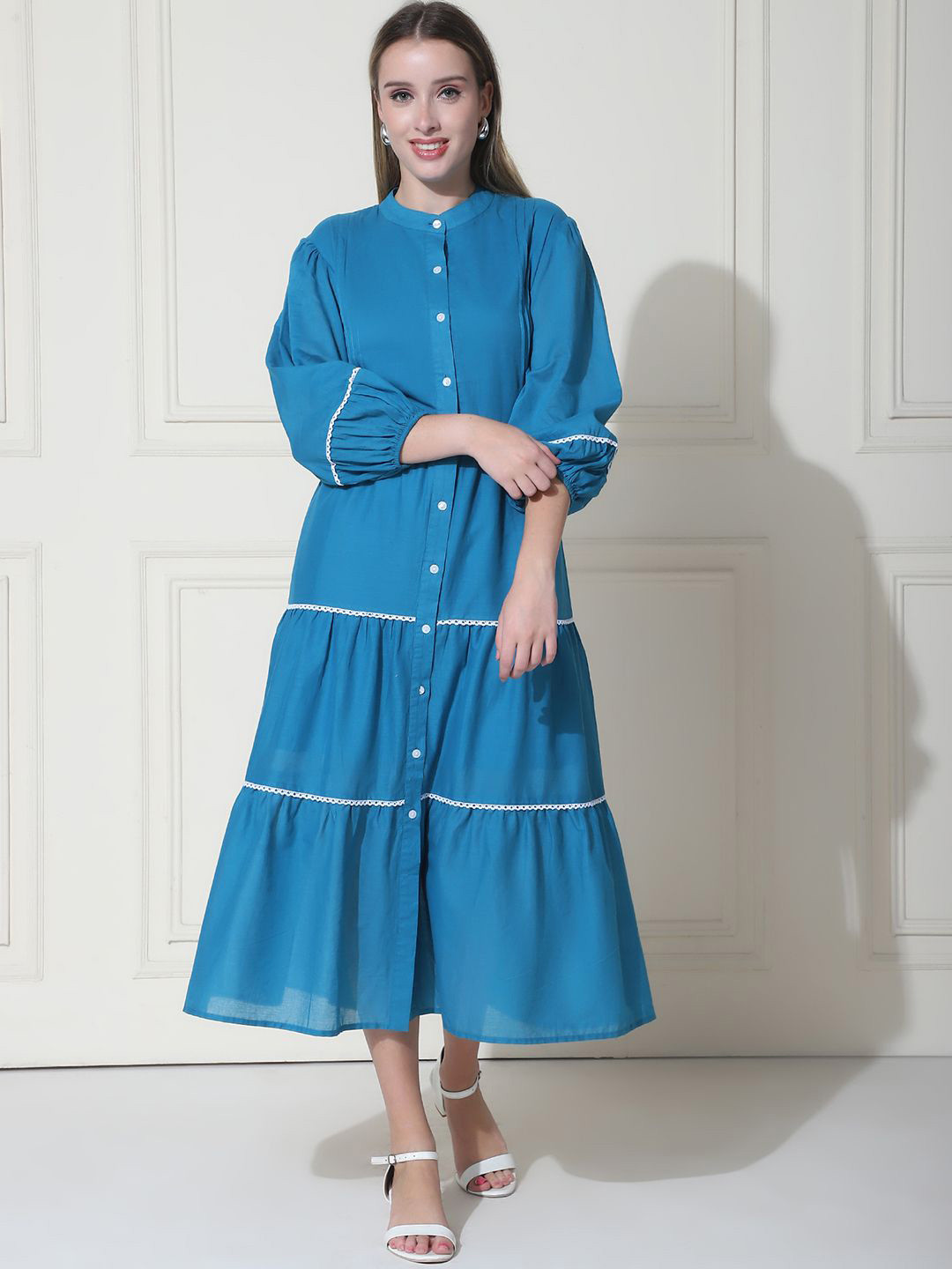 Purple State Cotton A-Line Maxi Dress