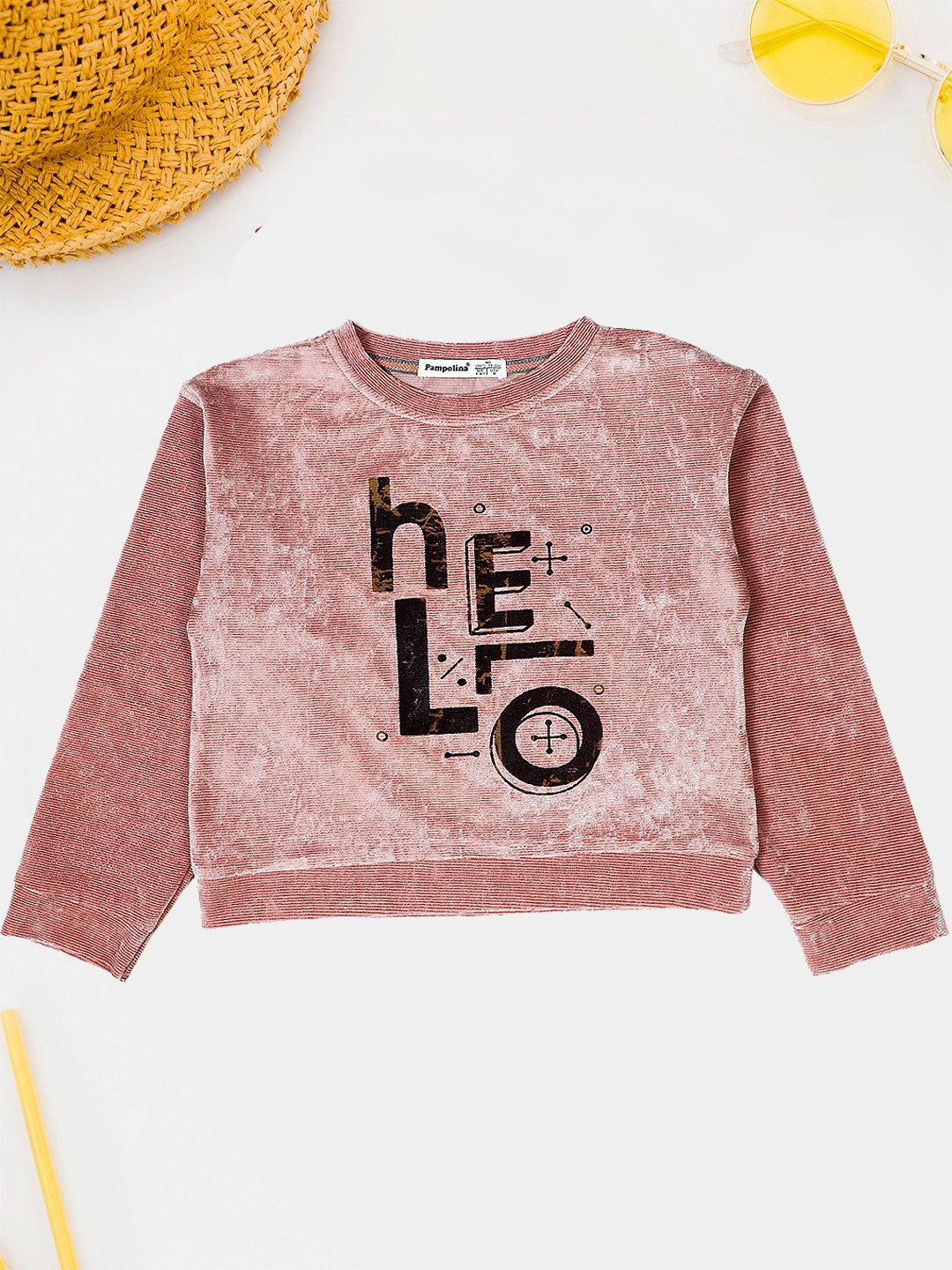 PAMPOLINA Girls Graphic Printed Pullover Sweatshirt