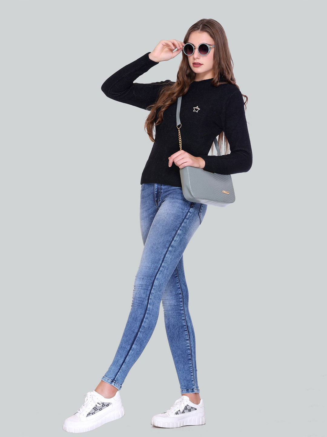 Melvin Women Self Design Woollen Pullover