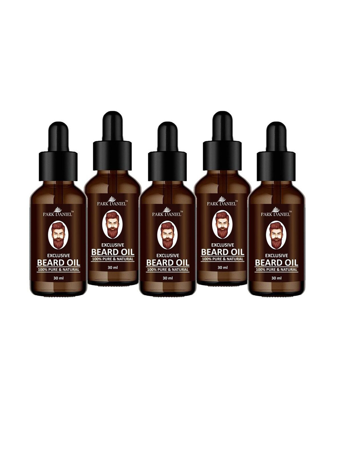 Park Daniel Set Of 5 Exclusive Pure & Natural Beard Oil With Vitamin E - 30 ml Each