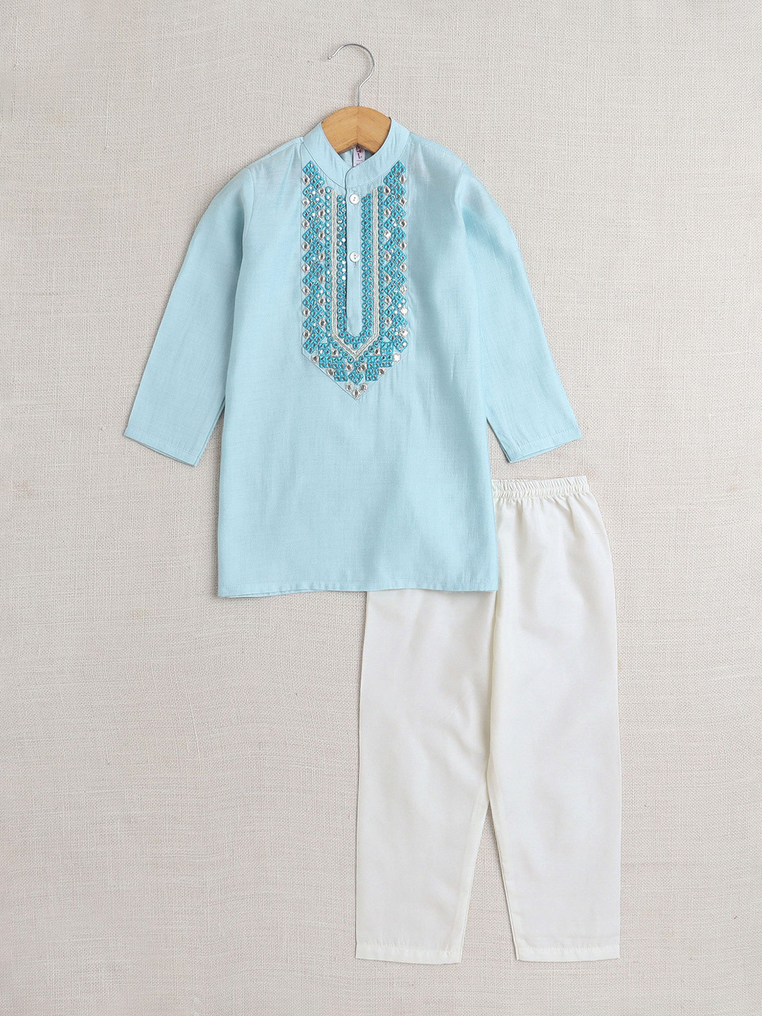 The Magic Wand Boys Embroidered Straight Kurta with Pyjamas