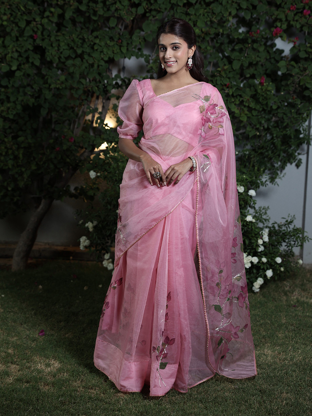 Meeranshi Floral Organza Party Saree