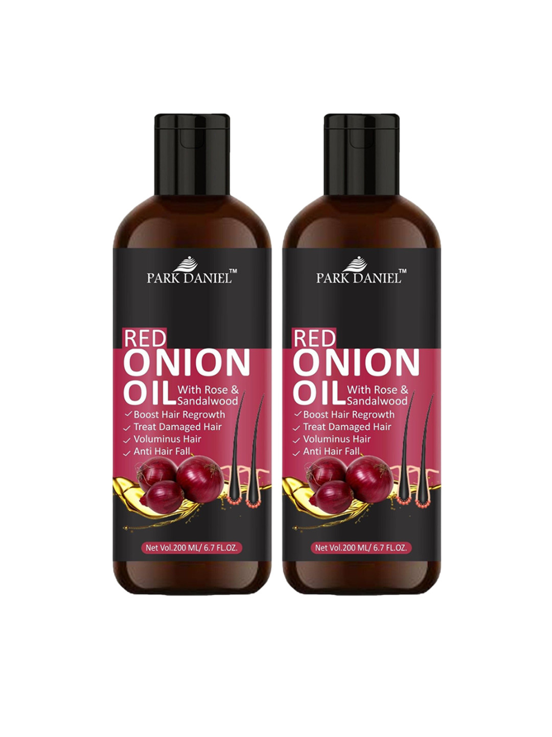 Park Daniel Set Of 2 Red Onion Hair Oil With Rose & Sandalwood - 200 ml Each